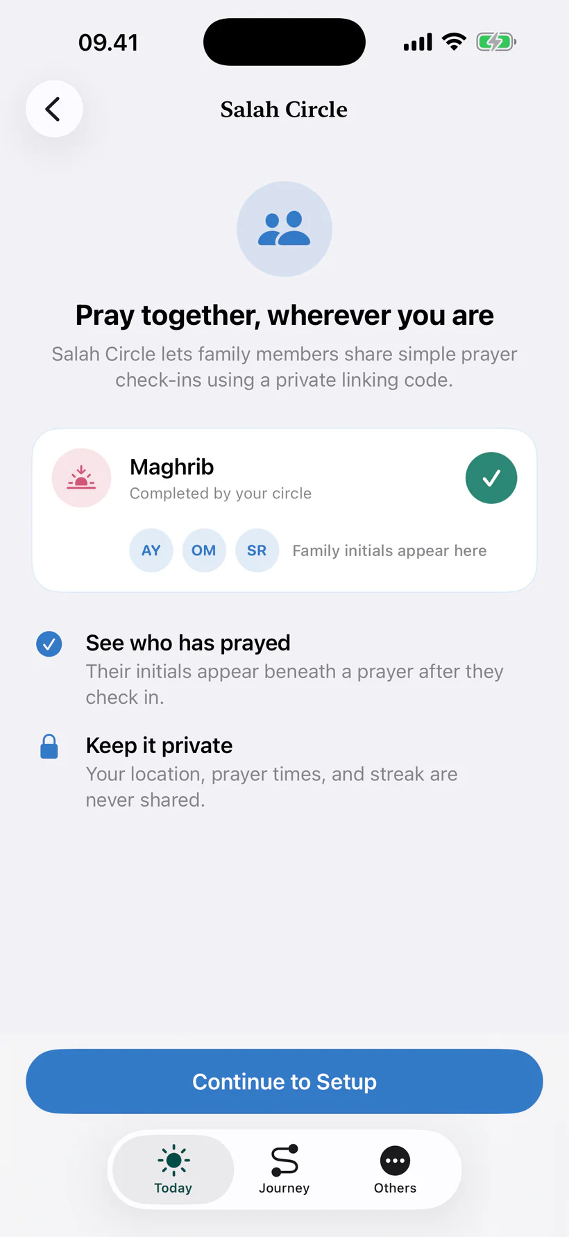 The background-free Muslim 5 Salah Circle screen